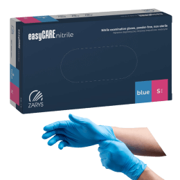 Niebieskie rękawiczki nitrylowe bezpudrowe easyCARE Zarys 100szt.