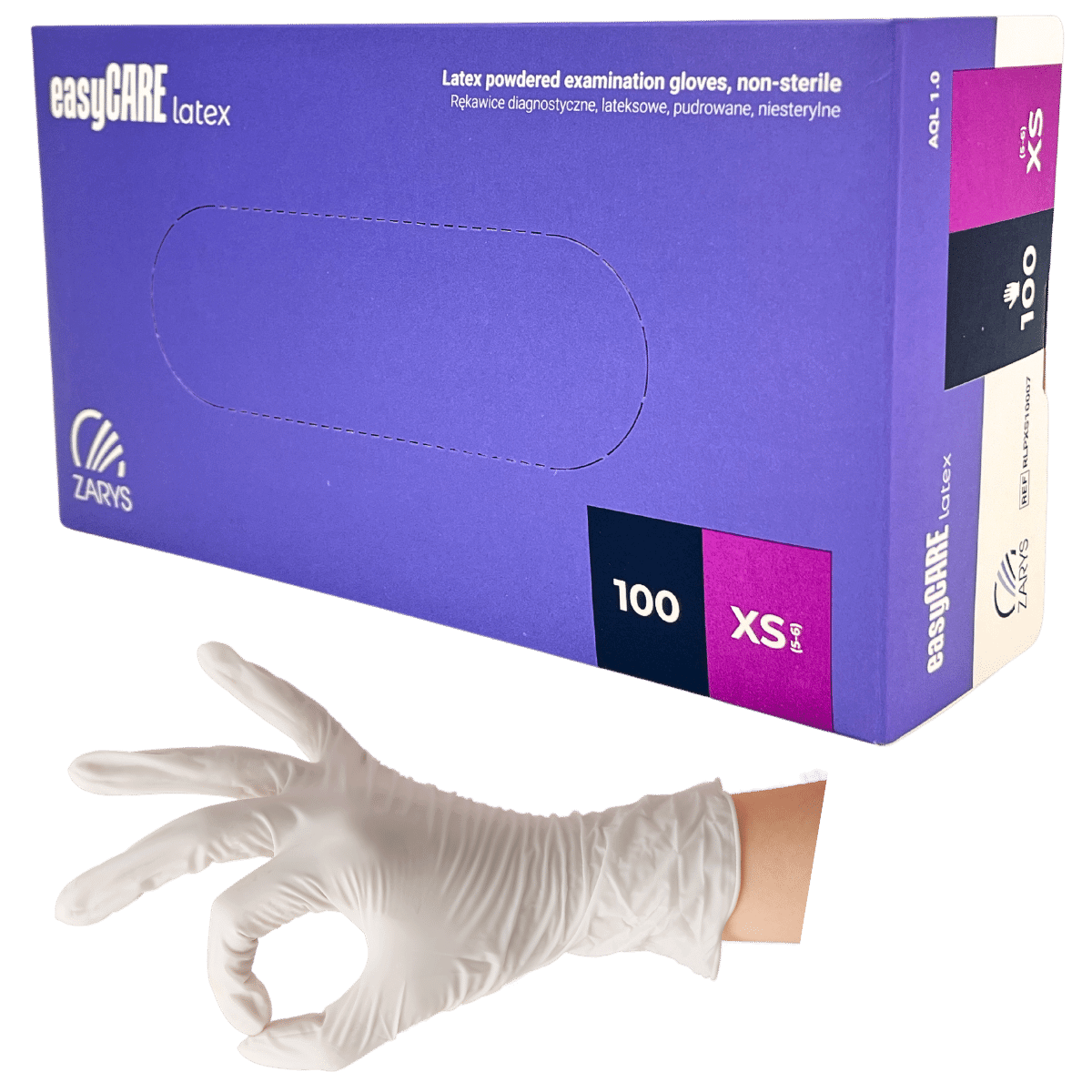 Rękawiczki lateksowe easyCARE Latex XS
